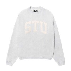 Stussy Light Gray Crewneck Sweater